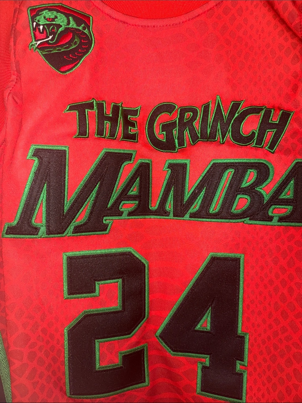 🏀🐍🎅🏾🐍🏀 Kobe Bryant "The Grinch Mamba"  Jersey - Size XL - Picture 4 of 5